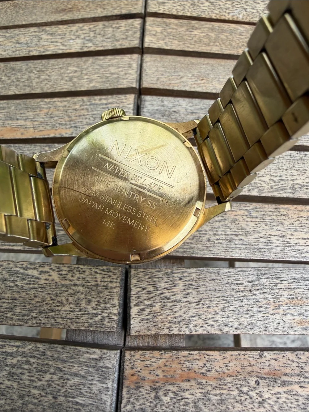 Nixon Sentry Gold Tone Day Date Watch